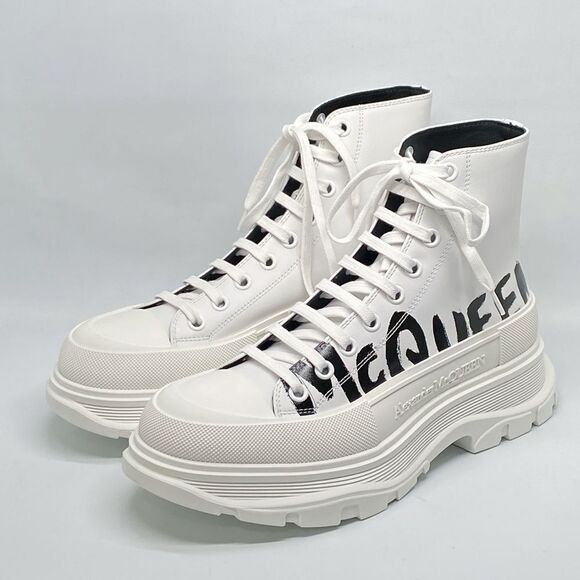 Alexander McQueen Men's Tread Slick Platform Leather Booties size 42/us size 9 - Picture 3 of 12